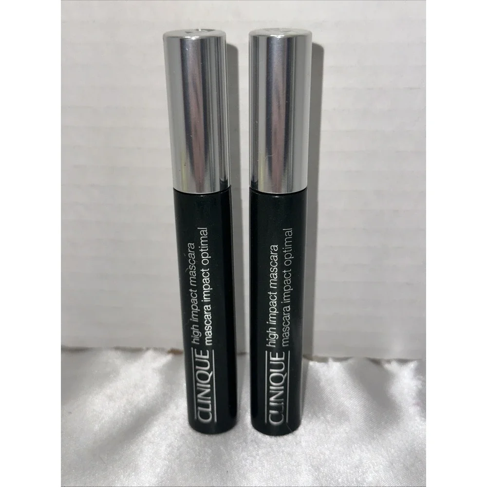 2X CLINIQUE HIGH IMPACT MASCARA .28 OZ 7 ML FULL SIZE‎ 01 BLACK LOT OF 2 SET